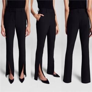A.L.C. Conway Slim Straight Front Slit Pants Women Size 2 Black EXCELLENT